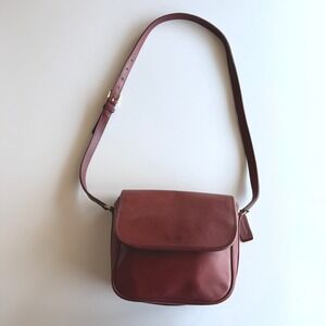 Coach VTG US Made Pre‎ 1994 Snap Flap Deep Red Shoulder Crossbody Bag Purse